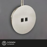Wandlampe Bettlampe Backlight, Nickelmatt, 10 Watt, E14-Fassung, 150lm, 3000K – Briloner
