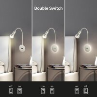 Wandleuchte Briloner mit Backlight E14 & 2,5 Watt LED Nickelmatt Leseleuchte Bettlampe
