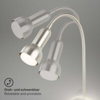 Wandleuchte Briloner mit Backlight E14 & 2,5 Watt LED Nickelmatt Leseleuchte Bettlampe