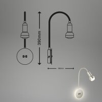 Wandleuchte Briloner mit Backlight E14 & 2,5 Watt LED Nickelmatt Leseleuchte Bettlampe