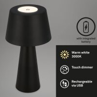 Briloner LED Akku-Tischleuchte 7437-015 – Kabellose...