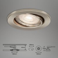 Einbauleuchten Briloner 3 x 5 Watt LED Nickelmatt Spots Einbaulampen