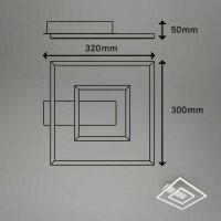 Deckenleuchte Briloner Frame 18 Watt LED Deckenlampe Aluminium 2100 Lumen Eckig