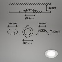 Einbauleuchte Briloner 3 Watt LED Weiß 3er Set IP65 350 Lumen Spots Einbaulampen