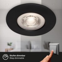 Einbauleuchten Briloner 4 x 4,9 Watt LED IP44 Einbauspots dimmbat über Lichtschalter Schwarz