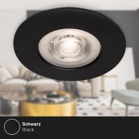 Einbauleuchten Briloner 4 x 4,9 Watt LED IP44 Einbauspots dimmbat über Lichtschalter Schwarz