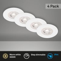 Briloner LED Einbauleuchten 4er Set Flach Ø9cm...