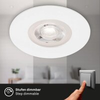 Briloner LED Einbauleuchten 4er Set Flach Ø9cm 4x4,9W 480lm Weiß IP44 Dimmbar (7999-046)