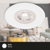 Briloner LED Einbauleuchten 4er Set Flach Ø9cm 4x4,9W 480lm Weiß IP44 Dimmbar (7999-046)