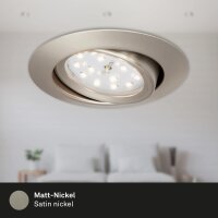 Einbauleuchten Briloner LED 3er Set Nickelmatt 3 Watt...