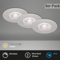 Einbauleuchten Briloner 3 x 4,9 Watt LED IP44 Chrom-Matt...