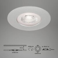 Einbauleuchten Briloner 3 x 4,9 Watt LED IP44 Chrom-Matt dimmbar Einbauspots