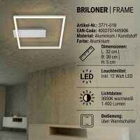 Deckenleuchte Briloner Frame LED Aluminium 12 Watt...