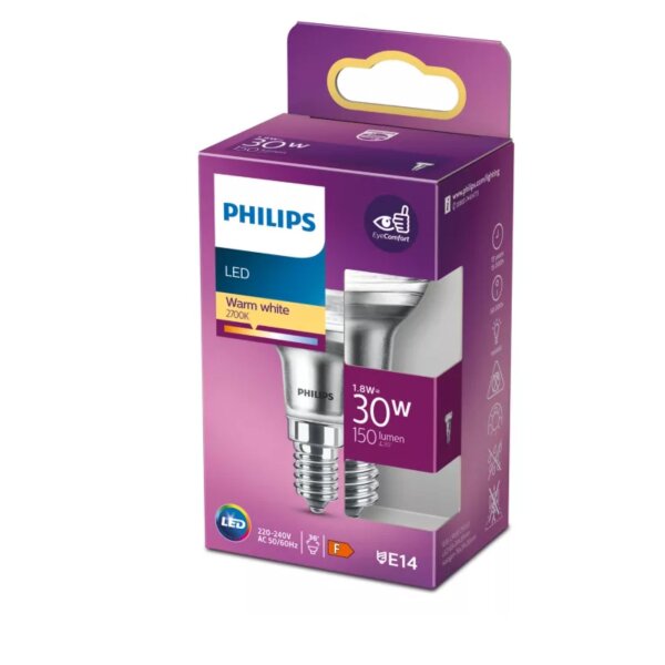 Leuchtmittel Philips E14 1,8 Watt LED Reflektor R39 150 Lumen warmweiß