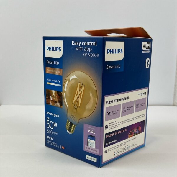Smarte LED-Filamentlampe, E27, 7 Watt, 640lm, 2000 – 5000K – Philips