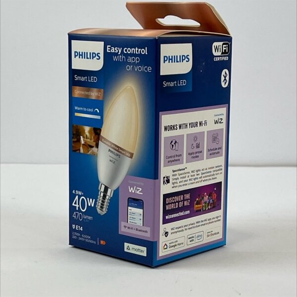 Smarte LED-Lampe, E14, 4,9 Watt, 470lm, 2700 – 6500K – Philips