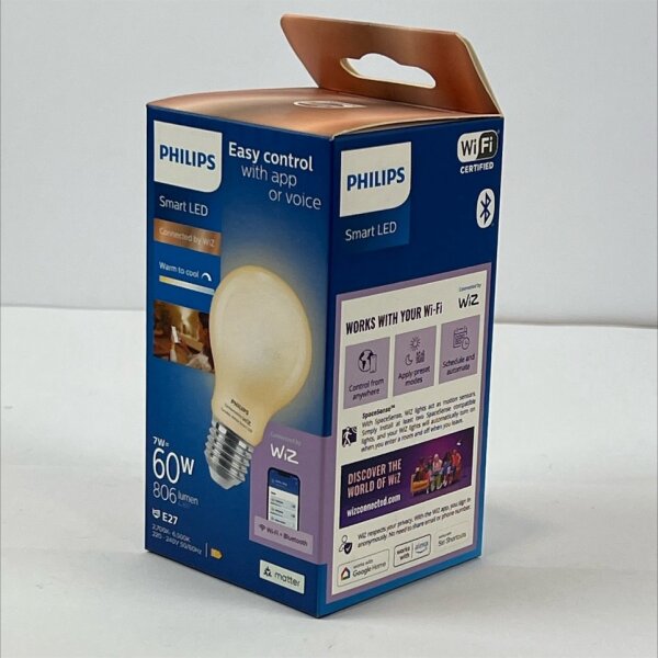 Smarte LED-Lampe, E27, 7 Watt, smart steuerbar, 806lm, 2700 – 6500K – Philips