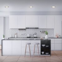 Einbauleuchten Briloner 3er Set LED Nickelmatt IP44 6 Watt Neutralweiß Einbaulampen