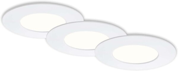 Einbauleuchte Briloner LED 3er Set Nickelmatt IP44 dimmbar 4,9 Watt Einbaulampe Neutralweiß
