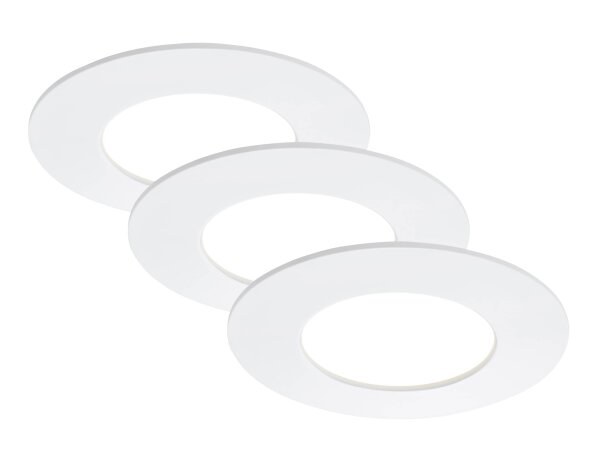 LED Einbauleuchten Step dim, Weiß, Bohrloch 7,6 cm, 3x4,9W, 4000K, dimmbar, IP44 – Briloner