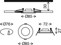 Einbauleuchte Briloner LED 3er Set Weiß IP44...