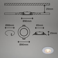 Einbauleuchten Briloner 3 x 4,9 Watt LED IP65 Einbauspots Chrom matt 480 Lumen
