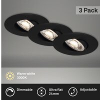 Briloner Kulana LED Einbaustrahler Set Schwarz...