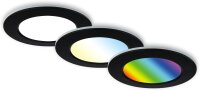 Einbauleuchten Briloner 3 x 4,8 Watt Schwarz IP65 Fernbedienung dimmbar RGB CCT Einbauspots