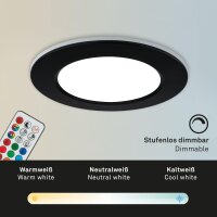 Einbauleuchten Briloner 3 x 4,8 Watt Schwarz IP65 Fernbedienung dimmbar RGB CCT Einbauspots