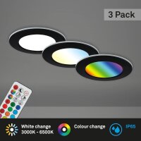 LED Einbauspots Einbauleuchten RGB Memory, Schwarz,...
