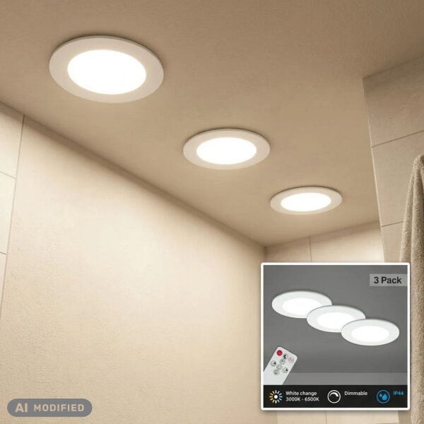 LED Einbauspots Einbauleuchte Memory, Weiß, Bohrloch 6,8 cm, 3x4,8W, 450lm – Briloner