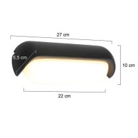 Außenleuchte Akzentlicht D01 Wandlampe 9 Watt LED Schwarz Gartenleuchte IP65 Alu