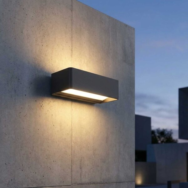 Außenleuchte Akzent Licht D02 13 Watt LED Wandlampe IP65 Außenlampe Alu Schwarz