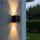Außenwandleuchte Akzent Licht D08 Würfel 6 Watt LED Wandlampe Schwarz IP54 Alu Glas