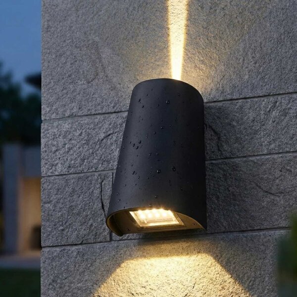 Außenleuchte Akzent Licht D06 Wandleuchte 11 Watt LED Schwarz Alu Außenlampe IP65