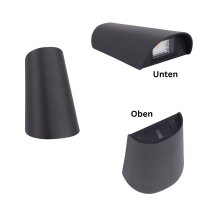Akzent Licht D06 LED Außenwandleuchte 11W IP65 900lm Aluminium Schwarz