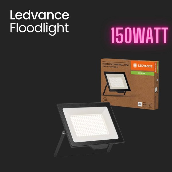 Außenleuchte Ledvance Floodlight Essential LED 150 Watt 4000K IP65 Strahler Schwarz