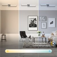 Deckenleuchte Briloner Frame 45 Watt LED schwarz Fernebdienung dimmbar Deckenlampe CCT