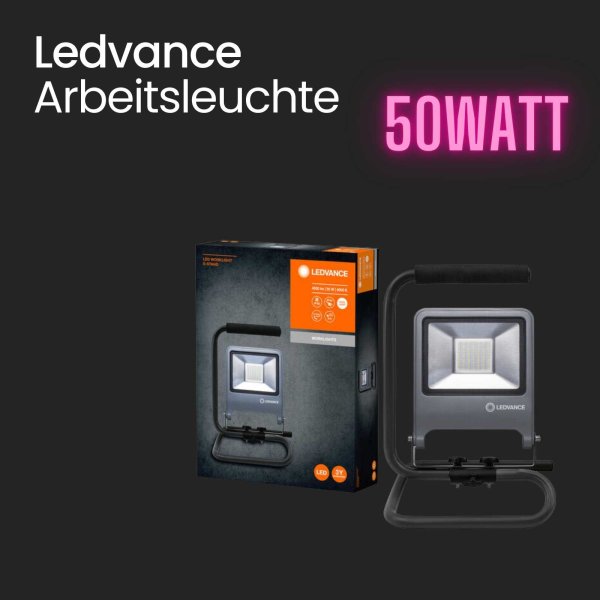 Arbeitsleuchte Ledvance S-Stand 50 Watt LED Grau mit Steckerzuleitung