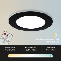 Einbauleuchten Briloner 3 x 4,8 Watt LED Schwarz Fernbedienung dimmbar CCT IP44 Einbauspots
