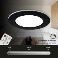 Einbauleuchten Briloner 3 x 4,8 Watt LED Schwarz Fernbedienung dimmbar CCT IP44 Einbauspots
