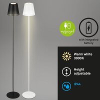Akku-Stehleuchte, Weiß / Schwarz, IP44 –...