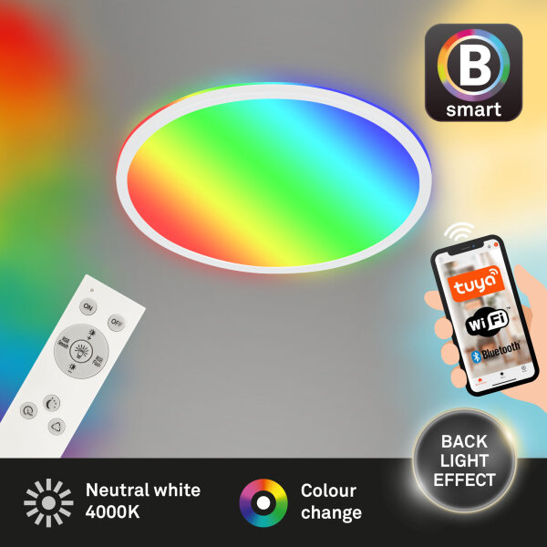BRILONER Smart LED Panel Ø42cm | RGB/W, Dimmbar, WiFi & Sprachsteuerung