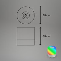 Akku-Tischleuchte Briloner LED Mini Tischlampe USB-Anschluss RGB IP44 Tischleuchte