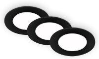 Einbauleuchte Briloner 3 Watt LED Schwarz 3er Set IP65...
