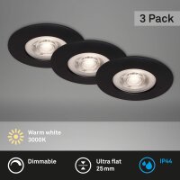 Einbauleuchten Briloner 3 x 4,9 Watt LED IP44 Schwarz...