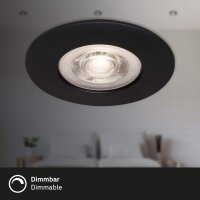 Einbauleuchten Briloner 3 x 4,9 Watt LED IP44 Schwarz dimmbar Einbauspots