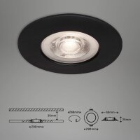 Einbauleuchten Briloner 3 x 4,9 Watt LED IP44 Schwarz dimmbar Einbauspots