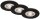 LED Einbauspots, Schwarz, Bohrloch 6,8 cm, 3x4,9W, 480lm, 3000K, dimmbar, IP44 – Briloner