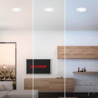 Einbauleuchte Briloner 3 x 4,9 Watt LED Weiß IP44 Einbaulampe CCT